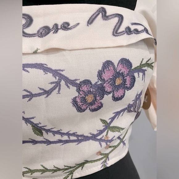 RDY Boutique - Bodice Puff Sleeve Floral Crop Top (S) NWT - Picture 7 of 9